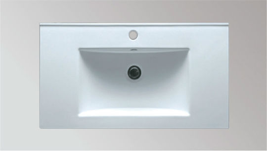 KLP Piccolo Ένθετος Νιπτήρας Πορσελάνης 120x46cm Λευκός