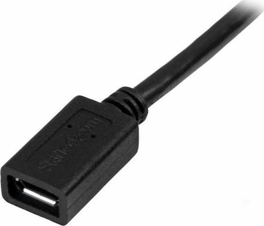 StarTech USB 2.0 Cable micro USB-B male - micro USB-B female Μαύρο 0.5m (USBUBEXT50CM)