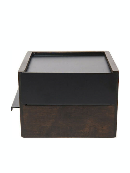 Umbra Mini Stowit Κουτί Κοσμημάτων Ξύλινο με Συρτάρι Μαύρο 15.5x17.1x11.4cm