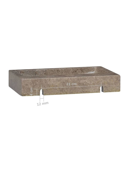 vidaXL Επικαθήμενος Νιπτήρας Πέτρινος 38x24x6.5cm Γκρι