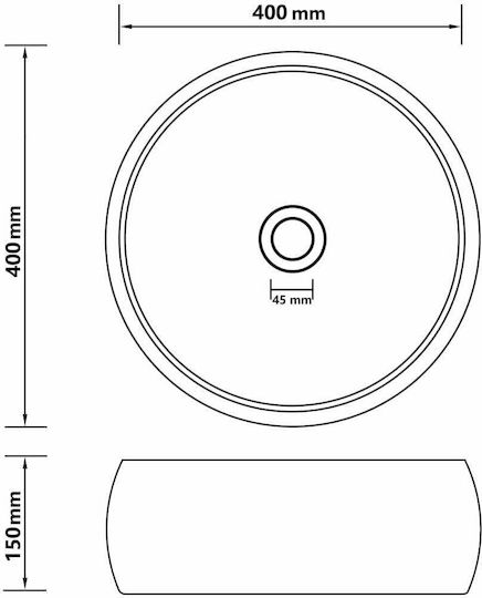 vidaXL Επικαθήμενος Νιπτήρας Κεραμικός 40x40x15cm Ροζ