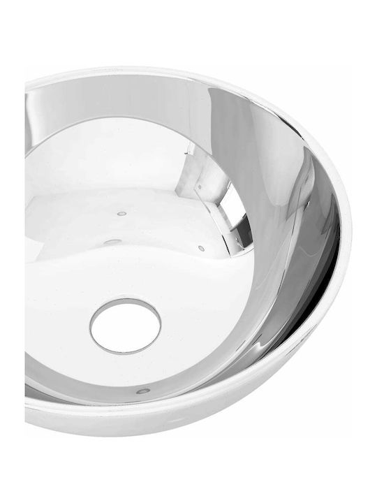 vidaXL Επικαθήμενος Νιπτήρας Κεραμικός 28x28x10cm Ασημί