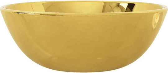 vidaXL Надеждна мивка Керамика 28x28x10см Златист