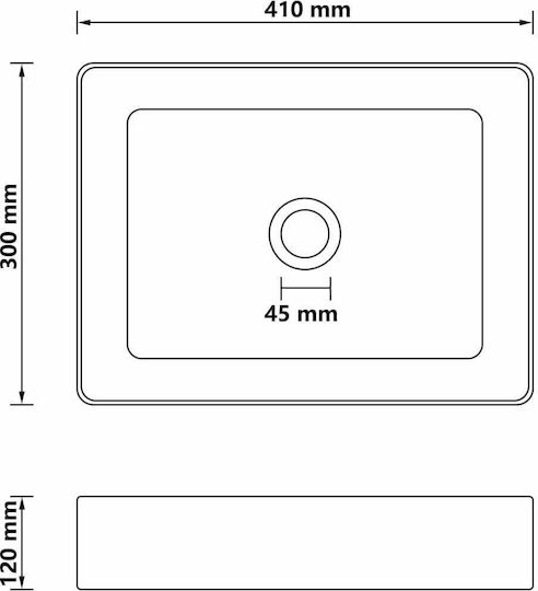 vidaXL Countertop Sink Ceramic 41x30x12cm Brown