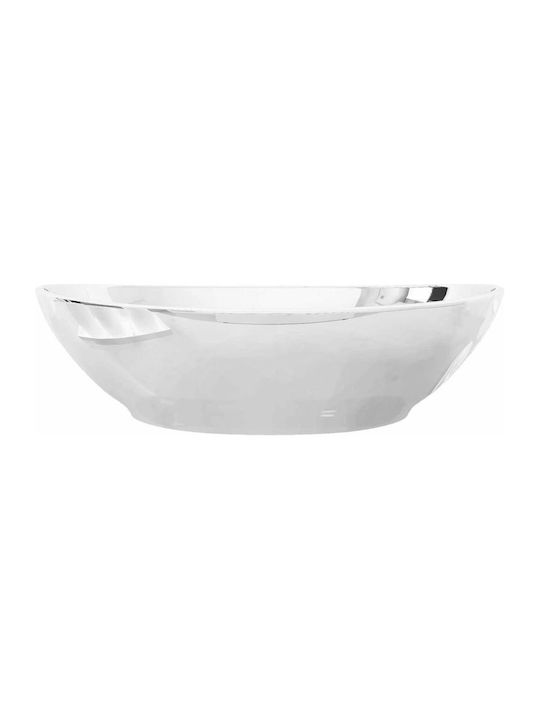 vidaXL Επικαθήμενος Νιπτήρας Κεραμικός 40x33x13.5cm Ασημί