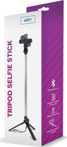 Setty Selfie Stick Tripod Bluetooth Black