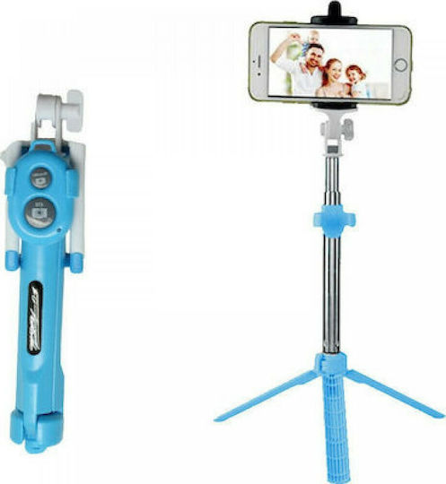 Blun Tripod Baston pentru selfie cu Bluetooth Albastru