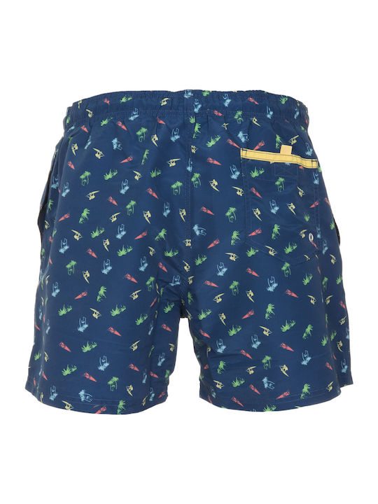 Samuel Men's Swimwear Shorts Navy Blue with Patterns