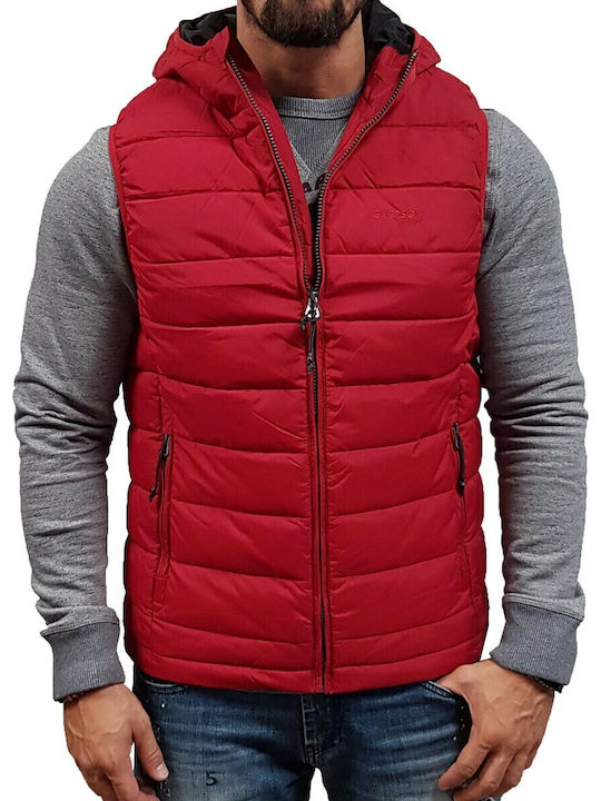 Безръкавно Зимно Puffer Мъжко Яке Червено