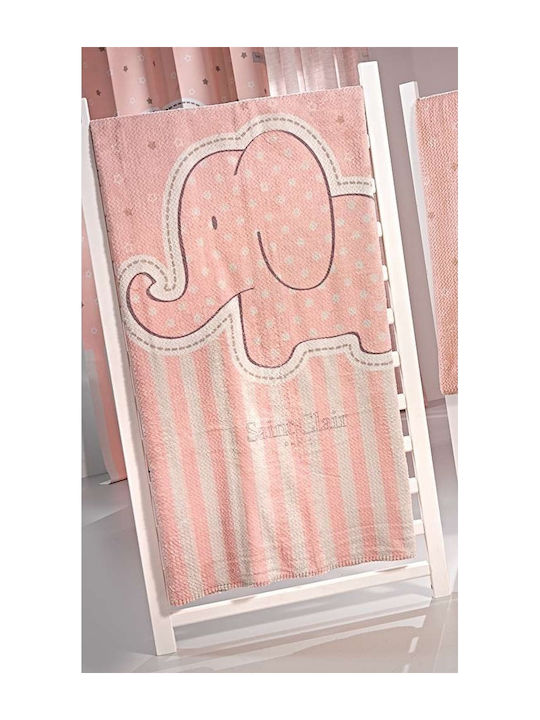 Saint Clair Blanket Cot Ultrasoft Africa Velvet Pink 110x140cm