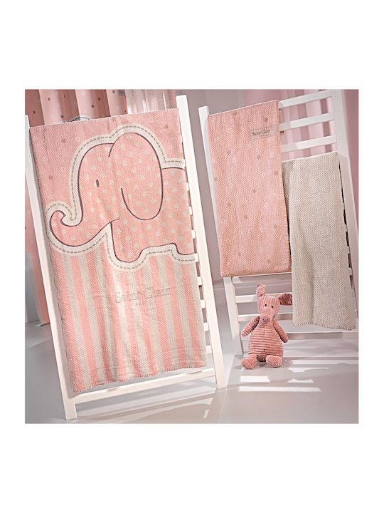 Saint Clair Blanket Cot Ultrasoft Africa Velvet Pink 110x140cm