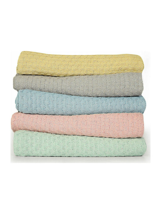 Nef-Nef Homeware Одеяло Детско легло Smooth 100% памук Син 150x110см.