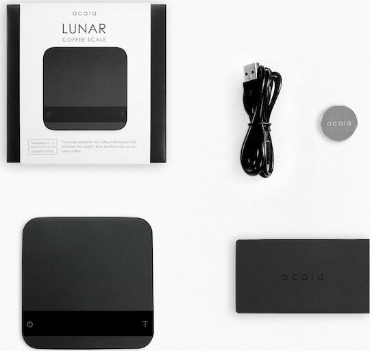 Acaia За Кафе Lunar Бариста Везна с Максимално Тегло 2kg и Точност на Измерване 0.1gr