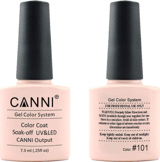 Canni Classic Ημιμόνιμο Βερνίκι Νυχιών 101 Light Nude 7.3ml