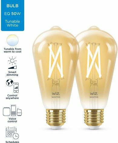 WiZ Smart LED Bulbs 7W for Socket E27 and Shape ST64 Adjustable White 640lm 2pcs