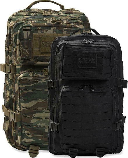 Survivors Laser-Cut Military Backpack Backpack made of Polyester Black 45lt