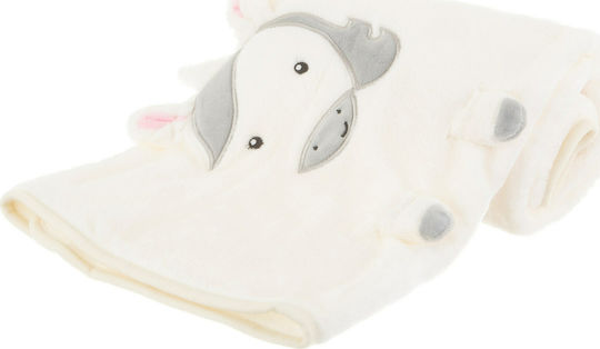 Sass & Belle Κουβέρτα Αγκαλιάς & Λίκνου Unicorn Fleece Λευκή 70x105εκ.