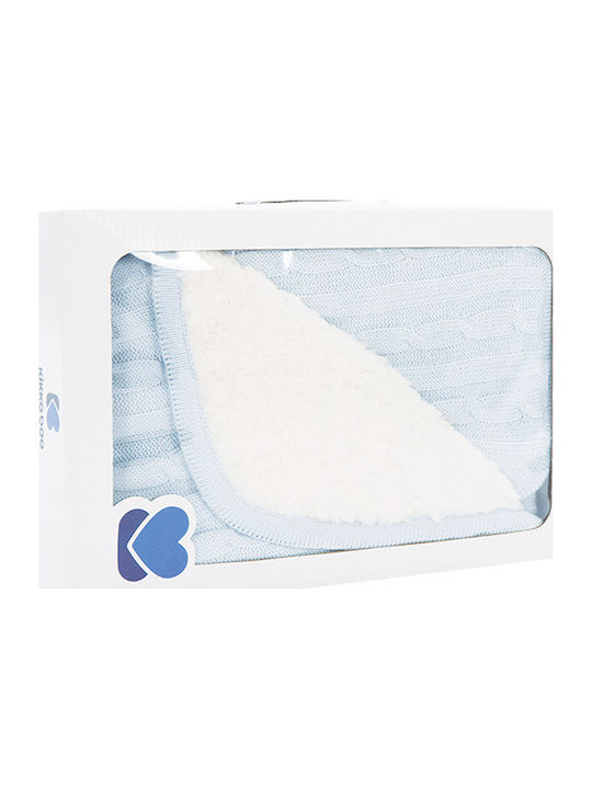 Kikka Boo Blanket Nursery Swaddling Blankets Sherpa Knitted Light Blue 75x100cm