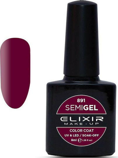 Elixir Semi Gel Semi-Permanent Nail Polish 892 Currant 8ml 842-892