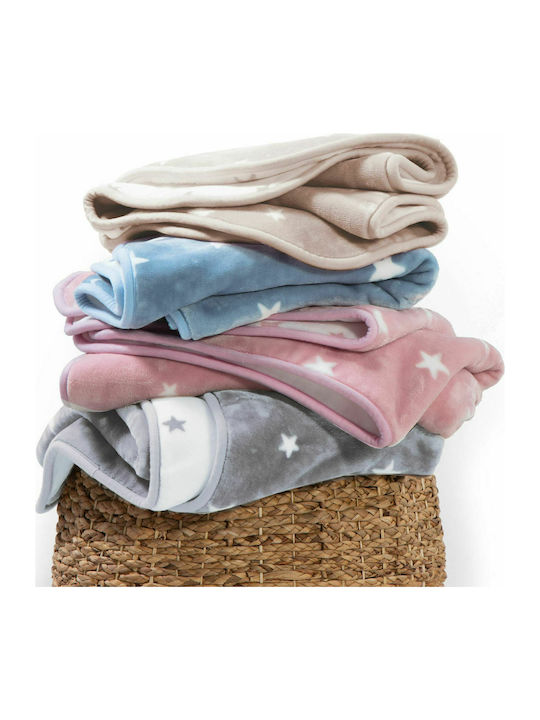 Nef-Nef Homeware Blanket Cot Stellar Velvet Gray 100x140cm
