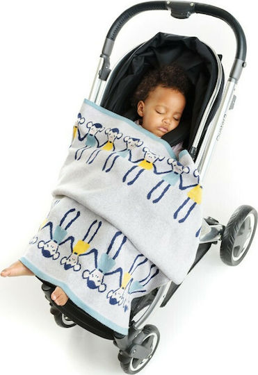 Bizzi Growin Decke Wickeltücher für Kinderzimmer Cheeky Monkey Baumwolle Gray 70x90cm