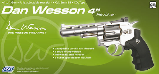 Asg Αεροβόλο Πιστόλι CO2 Dan Wesson 4" Revolver Μεταλλικό 6mm
