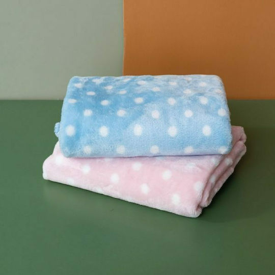 Palamaiki Blanket Nursery Swaddling Blankets Polka dot Fleece Pink 75x100cm