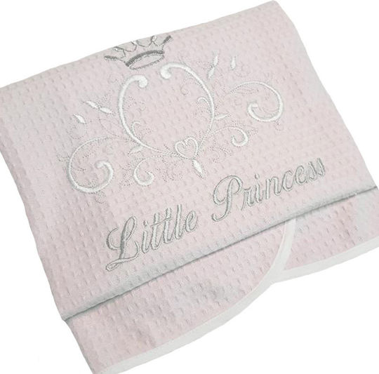 Baby Oliver Κουβέρτα Κούνιας Little Princess Πικέ Ροζ 100x140εκ.