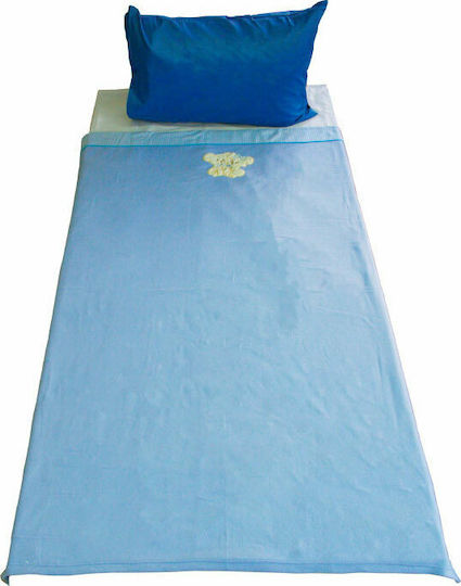 Isadore Lorraine Blanket Cot Teddy bears Fleece Light Blue 110x160cm