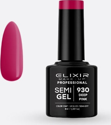 Elixir Semi Gel Хибриден Лак за Нокти 930 Дълбоко розово 8мл 1бр