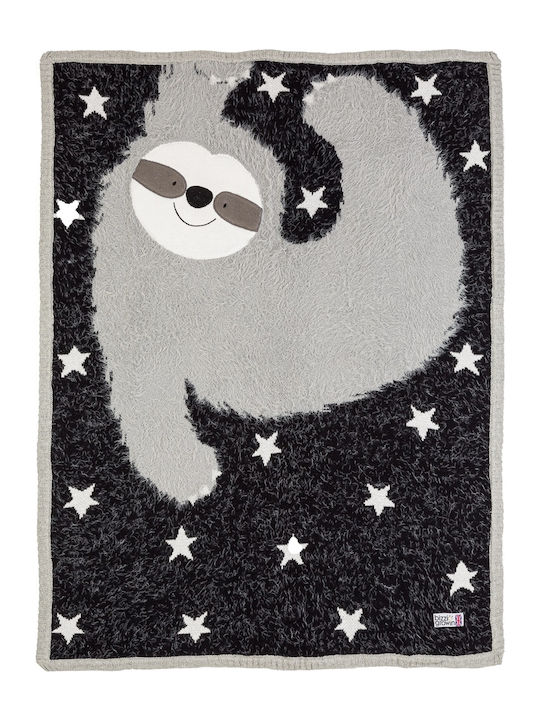 Bizzi Growin Blanket Nursery Swaddling Blankets Sidney Sloth Knitted Black 75x100cm