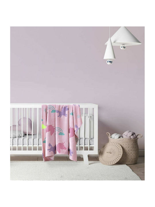 Kocoon Pătură Pătuț Shiny Unicorn Fleece Roz 110x140cm