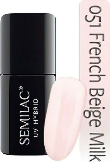 Semilac Classic Semipermanent Lac de Unghii Lapte bej franțuzesc 051 7ml 1buc