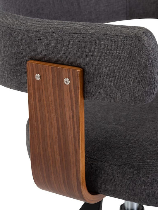 Swivel Visitor Armchair with Wheels Γκρι 49.5x51.5x94cm 4pcs