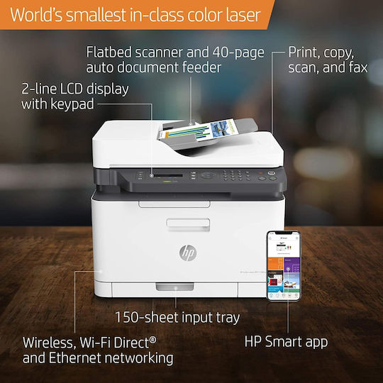 HP MFP 179fnw Colour All In One Laser Printer with WiFi and Mobile Printing