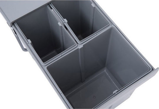 HomCom Πλαστικός Κάδος Ανακύκλωσης 3x15lt Γκρι