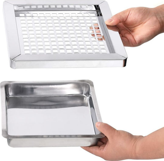vidaXL Μεταλλικός Κάδος Απορριμμάτων 45lt Inox