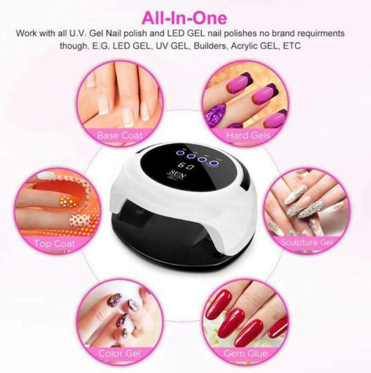 Sun T2 Nail Polish Curing Lamp UV / LED 98W Red