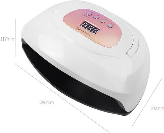 Sun SUN-X8 MAX Επαναφορτιζόμενο Φουρνάκι Νυχιών UV / LED 150W Λευκό
