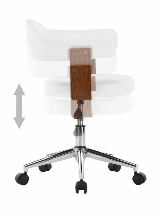 Swivel Visitor Armchair with Wheels Λευκό 49.5x51.5x94cm 2pcs
