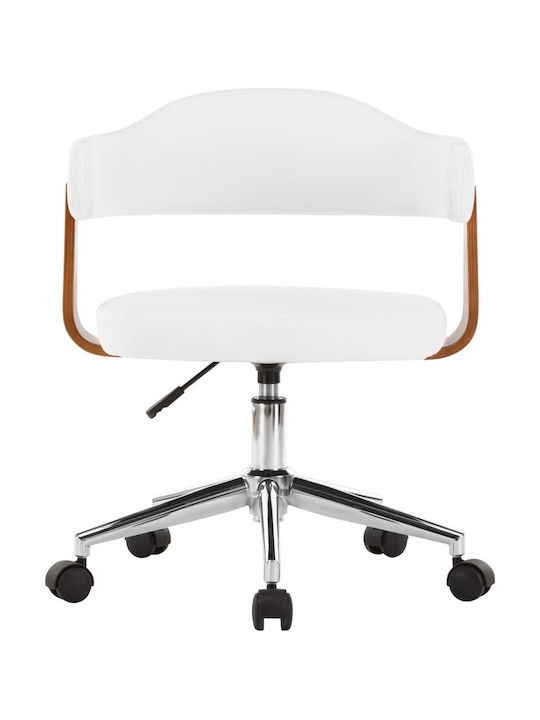 Swivel Visitor Armchair with Wheels Λευκό 49.5x51.5x94cm 2pcs