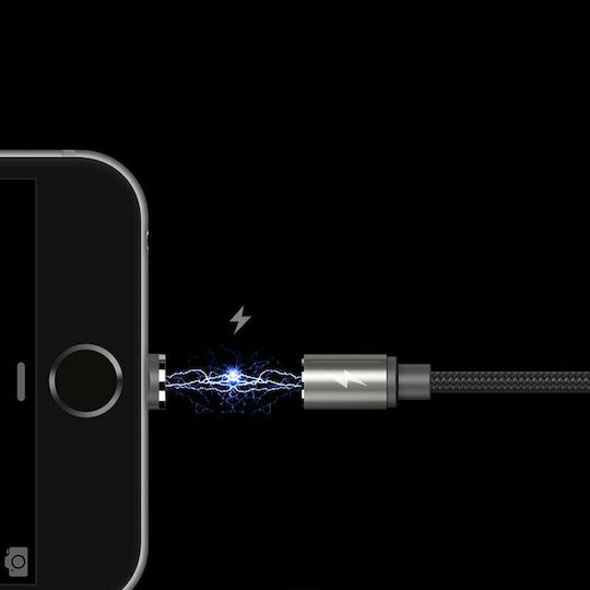 Remax Gravity RC-095i Braided / Magnetic Detachable USB-A to Lightning Cable Black 1m
