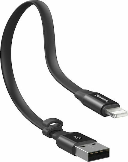 Baseus Nimble Flat USB to Lightning Cable Μαύρο 0.23m (CALMBJ-B01)