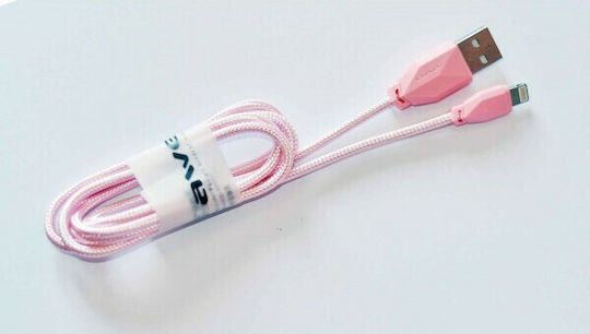 Awei CL-981 Geflochten USB-A zu Lightning Kabel Rosa 1m