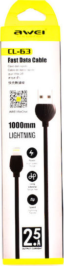Awei Regular USB to Lightning Cable Μαύρο 1m (CL-63)