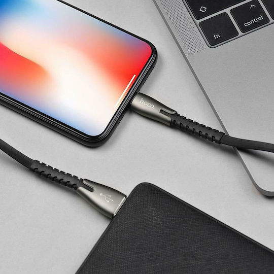 Hoco Flat USB to Lightning Cable Μαύρο 1.2m (U58 Core)