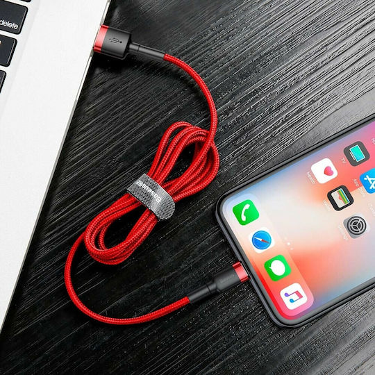 Baseus Cafule Braided USB to Lightning Cable Κόκκινο 1m (CALKLF-B09)