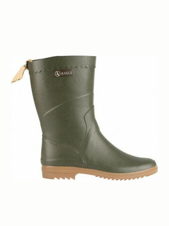 Aigle Bison Hunting Wellingtons in Khaki color