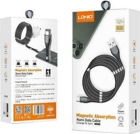 Ldnio LS511 USB-A to Lightning Cable Black 1m (LD-LS511LBK)