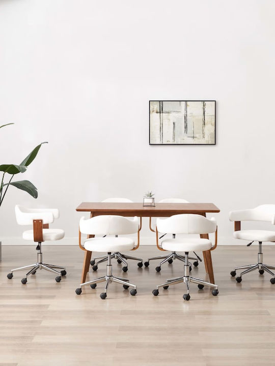 Sessel mit Armlehnen & Rollen White 49.5x51.5x94cm 6Stück